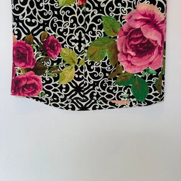 Joseph Ribkoff Black & White Scroll Floral Print Sleeveless Sheath Dress Size 8 - Picture 8 of 10